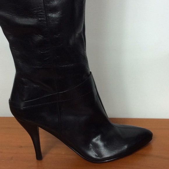 Nine West black leather boots. NWOT - Picture 2 of 7